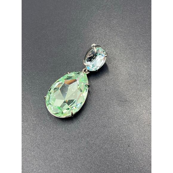 Alexis Bittar Black Gunmetal Blue Green Crystal Large Teardrop *Single Earring - Picture 8 of 10